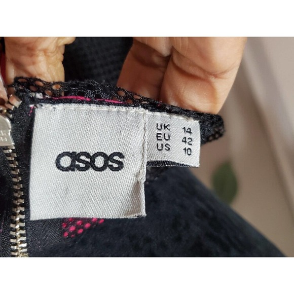 ASOS Womens Multicolor Striped Acrylic Short Sleeve Round Neck Top Blouse 10 - Picture 7 of 12